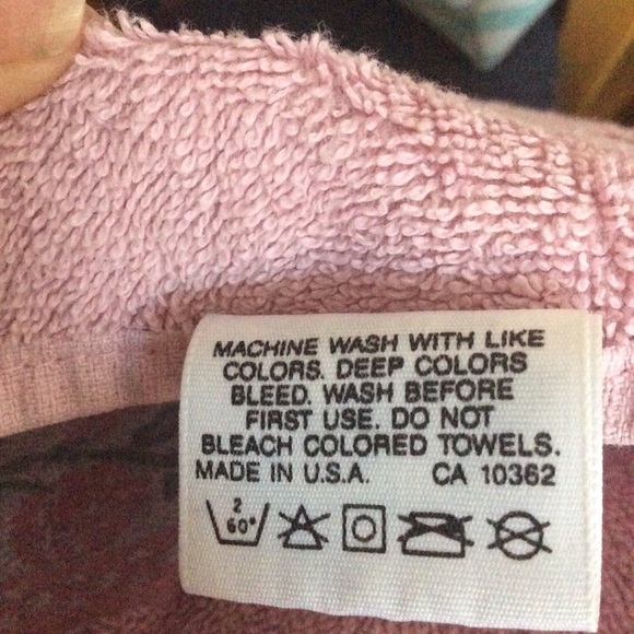 Fieldcrest Vintage 1990’s Pink Floral Strip Towel 6pc Set - Picture 13 of 13